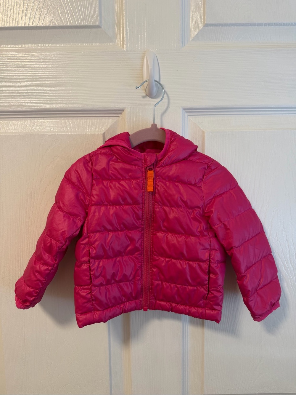 Primary Bright Pink Quilted Puffer Jacket with Hood